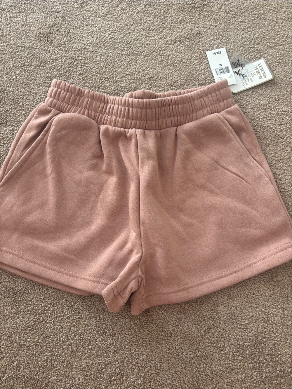 High-Waist Athletic Shorts in Dusty Rose